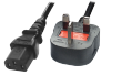 IEC C13 UK Mains Power Cord, 1m (Type G)